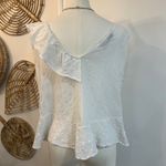 Zara Basic 100% Cotton White Swiss Dot Ruffle Blouse Romantic Cottagecore XL Photo 6