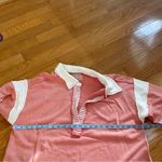 Free People Clean Prep Oversized Pullover Polo Sweatshirt striped Peach Sz M Photo 7