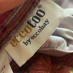 Eccotoo Vintage 80s Purple Pink Striped Fall Festive Seasonal Leaf Print Skirt White Size undefined Photo 3