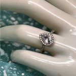 10K W/Gold Quartz Teardrop Halo Ring Gold Photo 12