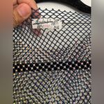 Free People NEW Filter Finish Long Sleeve Netted Rhinestone Top Navy Small Photo 6