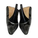via spiga new Metallic Python Leather Peep Toe Heels Pumps Black Grey 8.5M Photo 13