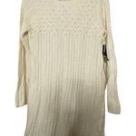 New Directions Chunky knit ivory‎ cable knit sweater dress Sz L Size L Photo 0