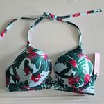 Victoria's Secret NWT Victoria Secret Sexy Tee Push Up Bikini Top Size 32B Blue Palm Green Pink Photo 1