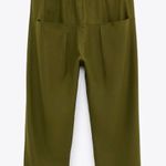 ZARA NWT Baggy Low Waisted Pants W Pockets Green Photo 4
