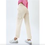 Wilfred Aritzia Cream Modern Cargo Utility Denim Pants Size 4 Photo 1