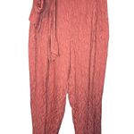 Anthropologie ETT:TWA By Tie Waist Rose Terrcotta Cropped Pull On Pants Size 4 Photo 0