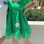 Entro Green Checkered Dress Photo 1