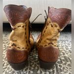 Stallion hand tooled leather zorro ankle cowboy boots Tan Size 7 Photo 5