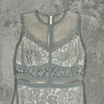 YaYa & Co Dress Women Small Steel Blue Sheer‎ Mesh Lace Feminine Boho Romantic Photo 3