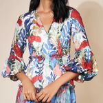Anthropologie Hutch Tosha Multicolor Floral Tiered Maxi Dress Women's 4 Long Sleeve‎ V-Neck Photo 1