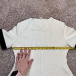 MABLE Tweed Mini Dress with Rhinestone Buttons White Photo 11