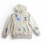 Disney Freeze  Mickey & Friends Licensed Multi-Patch Zip Hoodie Women’s M Ivory Photo 0
