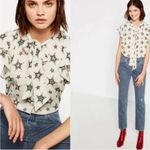 ZARA  Star Blouse Sleeveless Button Down Ruffled Women’s Size XS Photo 2