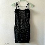 12th Tribe Rhinestone mesh black mini dress, Size M, NWT Photo 2