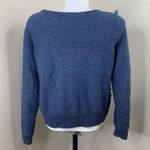 Anthropologie MOTH Cotton Alpaca Wool Blend Blue Textured Pullover Sweater Sz M Photo 4