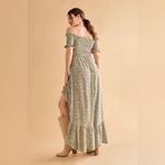 NWT Perdita Smock Top Floral Maxi Dress From Francesca’s Green Size XS Photo 1