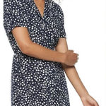 Popsugar  Navy Blue White Heart Dress XS Button Down Pockets Photo 0