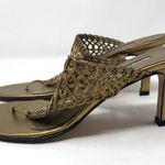 Charles David  metallic gold leather slides Photo 4