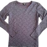 EFFORTLESS STYLE by CITIKNITS Lace Overlay Long Sleeve Top Hunter Green XS Photo 0