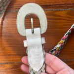 Vintage Leather Rainbow Braided Belt White Photo 6