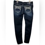 Hydraulic  Dark Wash Skinny Jeans with White Stitching Pocket Embellishment Y2k Photo 1