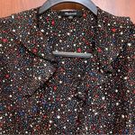 Madewell  Silk Ruffle-Hem Wrap Top in Starry Night Size Extra Small Photo 3