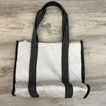 draper's & damon's White with Black Snap Top Tote Bag with Side Beverage Pockets Photo 0