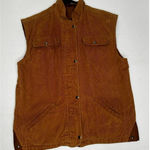 Corduroy Vest Women's Small brown Vintage‎ Snap Zip Sleeveless Cotton Photo 0