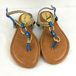 Victoria K Womens Sandals Thong Ankle Strap 10 Blue Photo 1