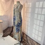 Free People Intimately Blue Lace Up Mixed Print Boho Chic Maxi Dress Size Medium Photo 5