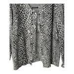 Joan Vass Snakeskin Print Cardigan Tank Top Set Cotton Women Size Large Petite Black Photo 5