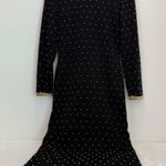 ET AL ,Woman 100 Wool Gold bead, studded vintage formal dress Size 10 Black Photo 0