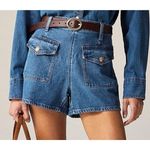 NEW J.Crew High Rise Sailor Pocket Denim Shorts Blue Utility Size 27 Photo 0
