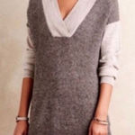 Anthropologie Moth Vneck Soft Boulders Wool Alpaca Pullover Sweater Colorblock M Gray Size M Photo 0