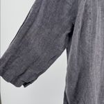 Flax  Dark Gray Button Down linen Shirt lagenlook 22-24 3/4 sleeve oversized Photo 5