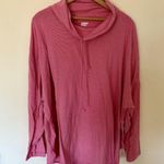 Lands' End Women's 2X Long Sleeve Cowl Neck Shirt Tunic Comfy Pink Stripe Top Photo 2