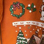 Jerzees  Sweater All Over Graphic Print Vintage Ugly Christmas Sweatshirt Glitter Photo 4