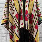 Rock & Roll Cowgirl Multi Color Aztec Print Fringed Poncho/Shrug Size S (B17) Photo 1