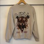 ANINE BING  XS Muse Tan Stone Tiger Sweatshirt Photo 1