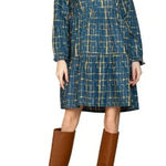 Tuckernuck Olivia James the Label Waverly Dress Size L Mini Of The Grid Might Blue Size L Photo 0