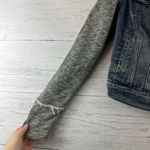 Free People  Blue Denim and Gray Hoodie Jacket Size XS Photo 5