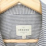 Sézane Tomboy Button Down Long Sleeve Shirt | Size US 6 (38) | Ecru/Blue Stripes Photo 4
