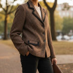 Danny & Nicole  Blazer
Brown and Black Blazer with Classic Cut Photo 0