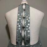 Kimchi Blue Light Blue Silver Foil Halter Dress Photo 9