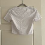 ZARA White Cropped Baby Tee Size Small Photo 1