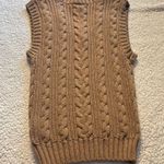 American Eagle Outfitters Brown V-Neck Cable Knit Sweater Photo 2