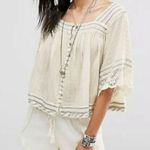 Free People  Ivory See Saw Rainbow Metallic Pinstripe Top Photo 2
