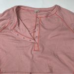 Intimately Free People size medium crop Pink Waffle Knit Long Sleeve Top Photo 5