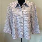 Christopher & Banks Women's Textured Button-Up Top - Pink and Blue or short jacket medium Photo 0